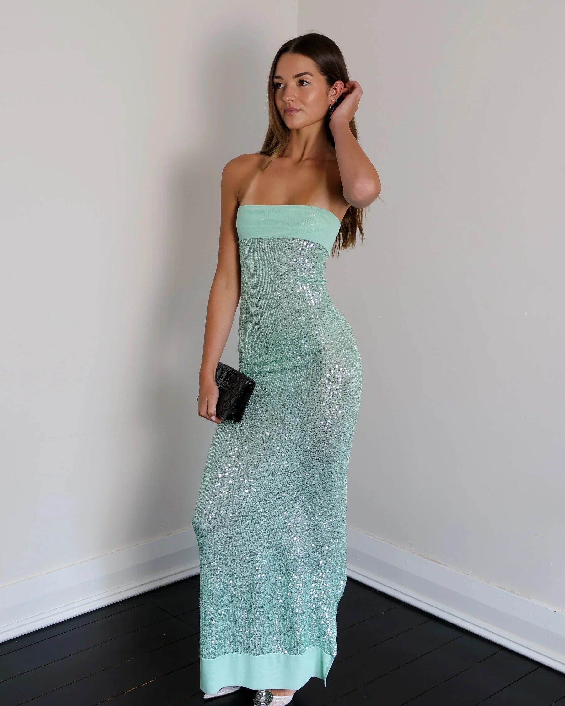 Strapless Sequin Knit Homecoming Dress