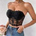 Lacy Floral Open-Back Short Y2K Seductive Crop Top – view 7