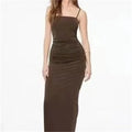 Slim Pleated Sshoppender Fashionable Elegant Maxi Dress