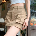 Slip Denim High Waist Skirt
