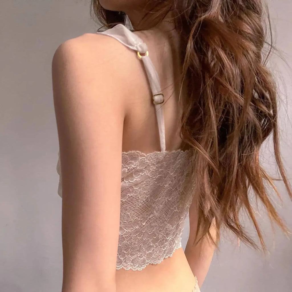 Strapless Lace Mesh Coquette Korean Aesthetic Tank