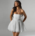 Strapless Tulle Skater Homecoming Mini Dress