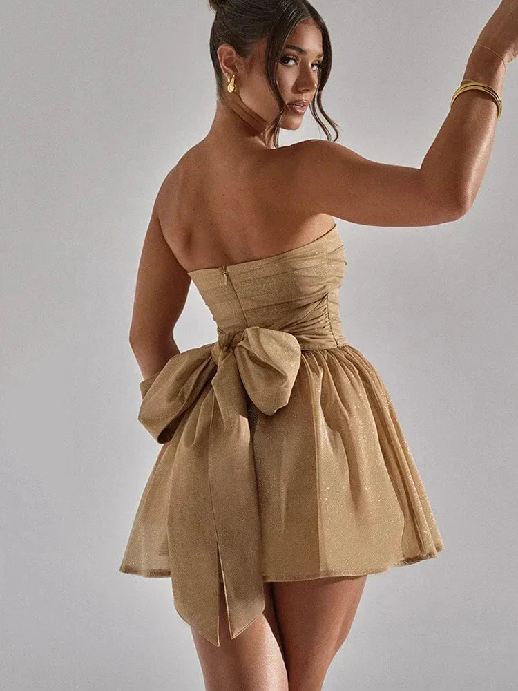 Strapless Tulle Skater Homecoming Mini Dress