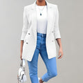 Double Breasted Notch Lapel Longline Tailored Blazer