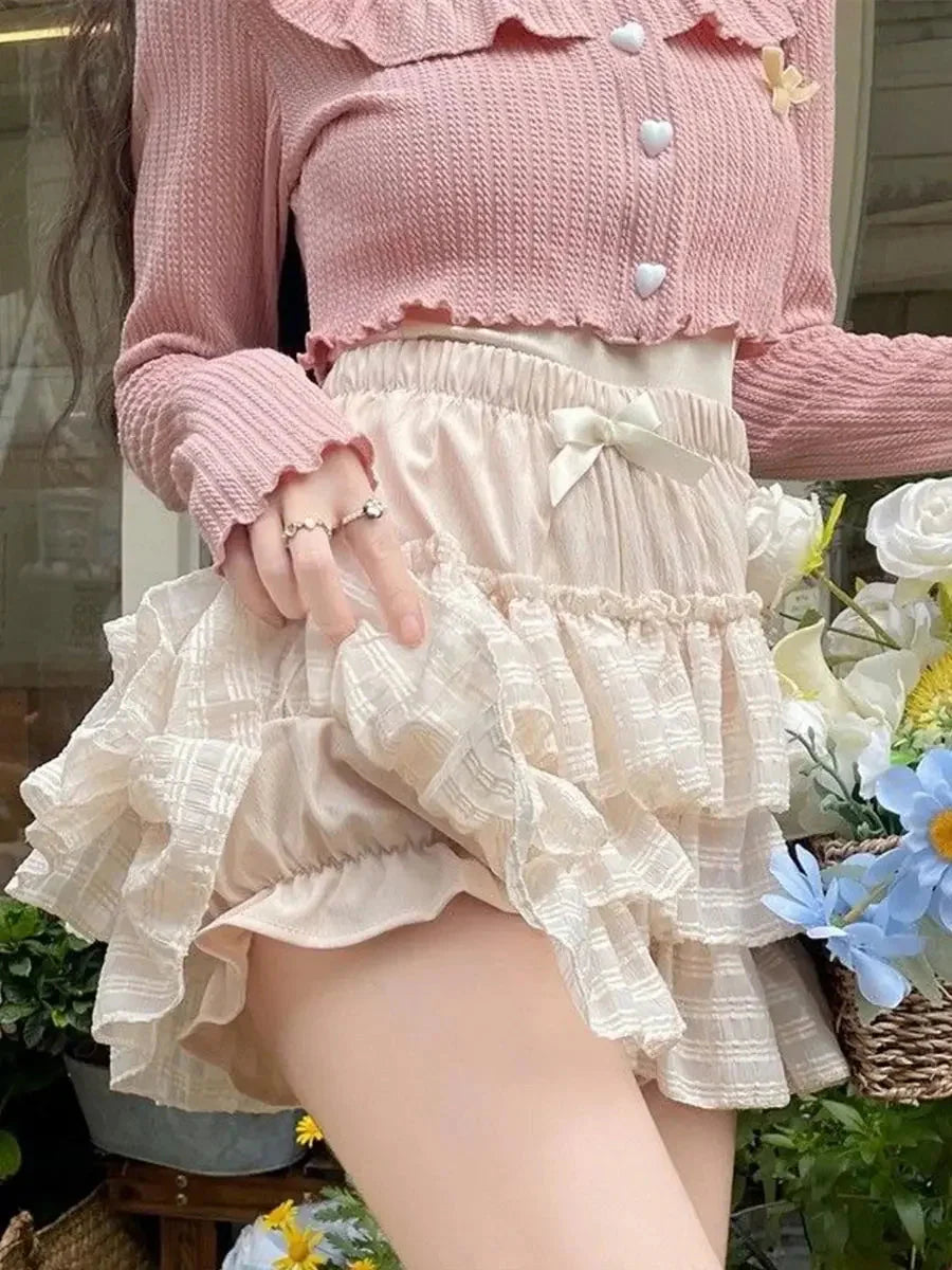 Elastic Waist Lace Skirt
