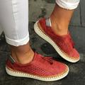 Perforated Suede Tassel Detail Slip On Casual Flat Loafer