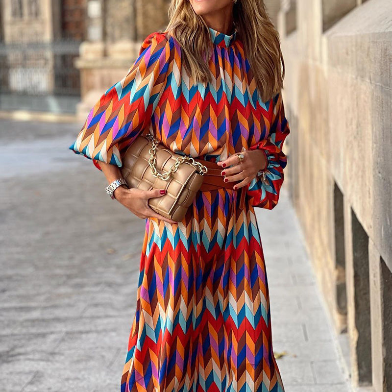 Cassandra - Vibrant Geometric Dress