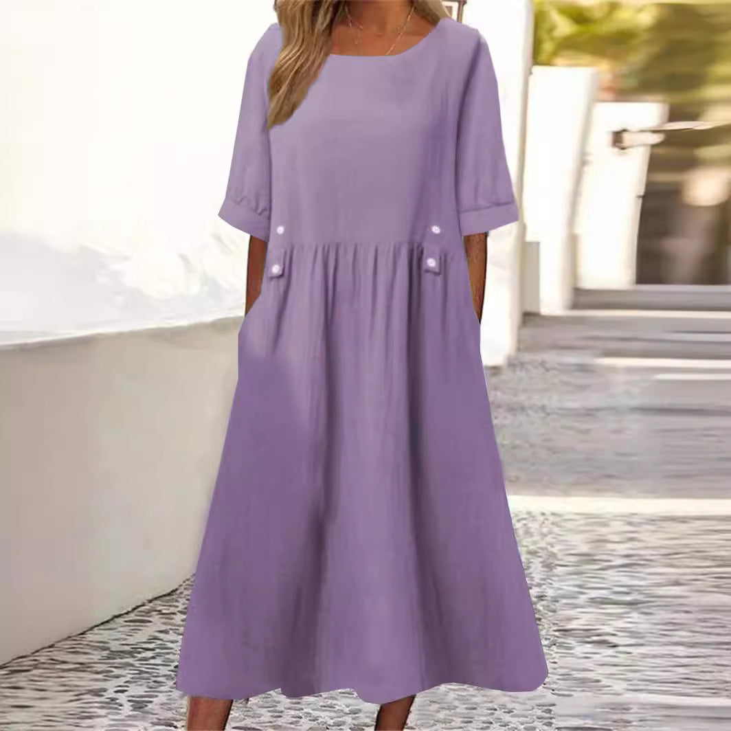 Amanti - Chic Cotton-Linen Dress