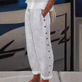 Sera - Striped Button-Accent Pants