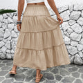 Tiered Ruffle Hem Elasticated Waist Boho Maxi Skirt