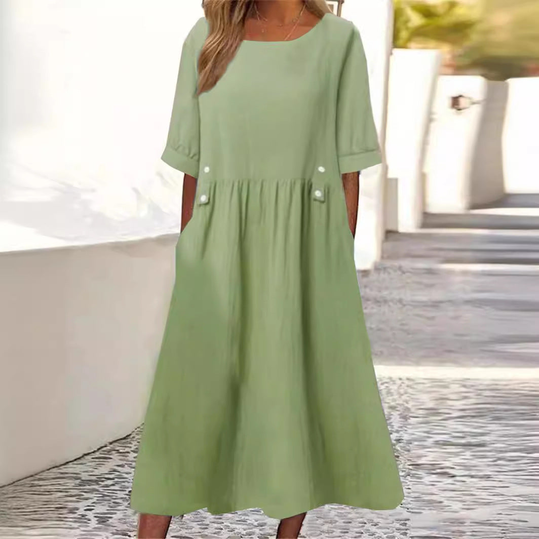 Amanti - Chic Cotton-Linen Dress