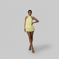 Flowy Halter Tiered Homecoming Mini Dress