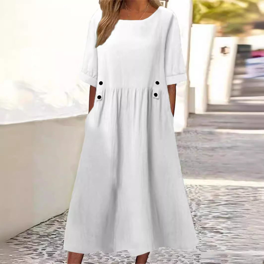 Amanti - Chic Cotton-Linen Dress