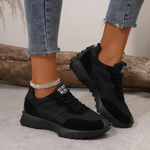 Contrast Panel Retro Lace Up Chunky Sole Sneaker