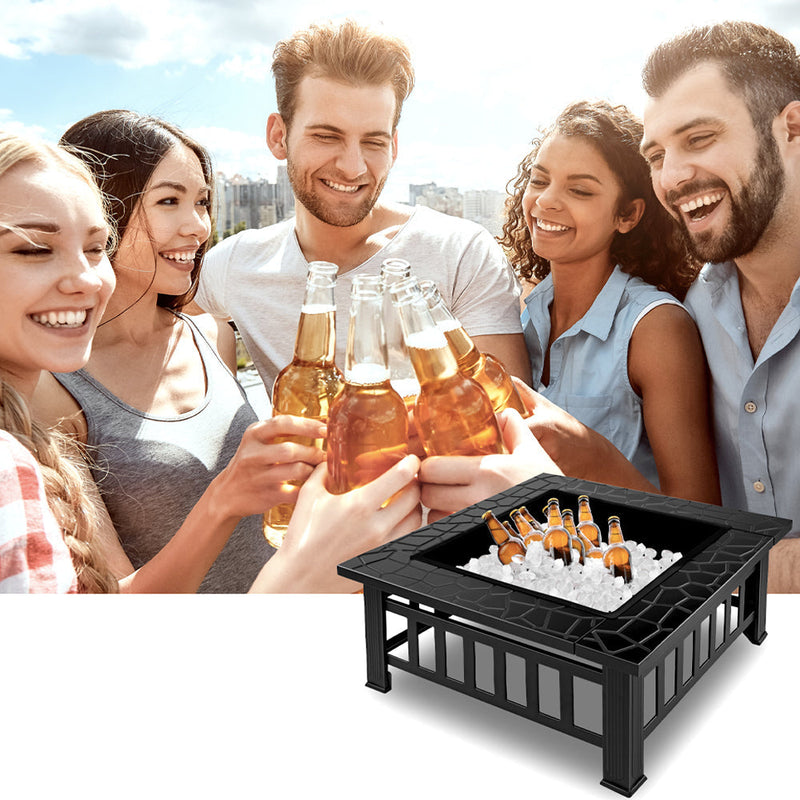 3 in 1 Wood Burning Outdoor Fire Pit - Patio Wood Fireplace