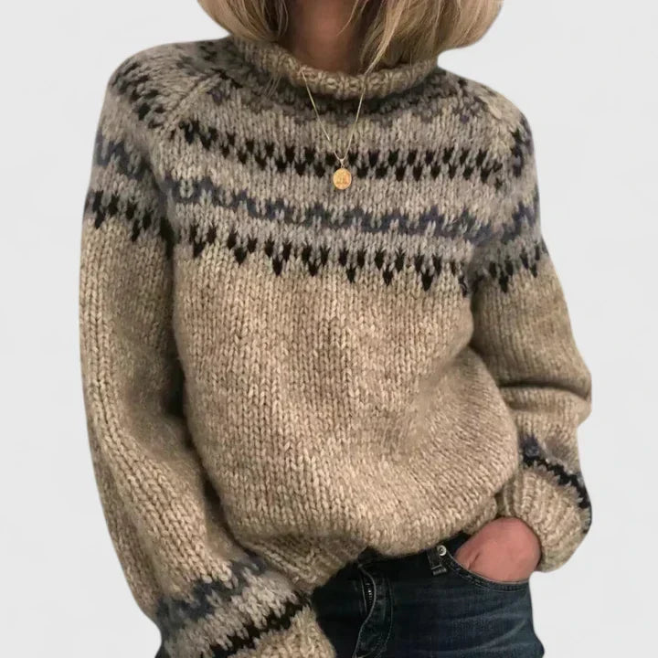 Corinthya | Women's Fair Isle Turtleneck Sweater
