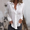 Empty Cotton Flower Stitching Extended Sleeve Boho Blouse