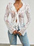 Transparent Sheer Seductive Long Sleeve Blouse