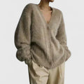 Lucerinna | Women's Premium Mohair-Style Cardigan with V-Neck