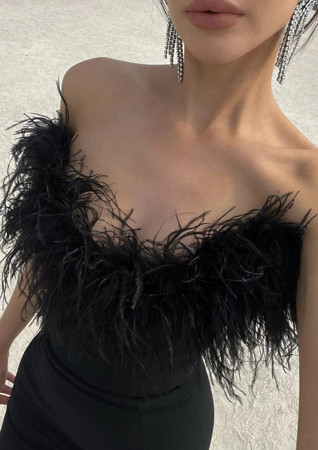 Zosia | Noir Feather Gown