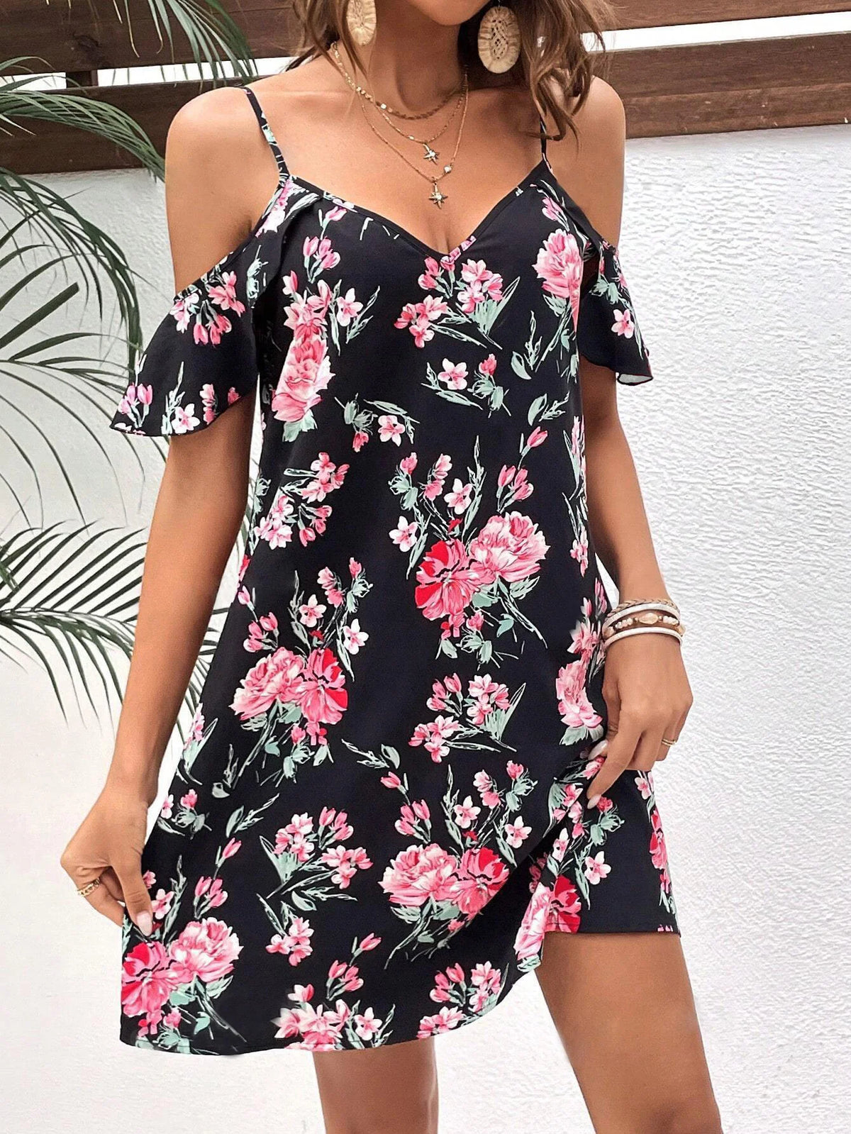 Seductive Bandeau Patterned Summer Flower Dress