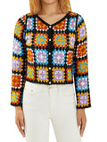 Multihued Y2K Baggy Crochet Knit Cardigan – view 5