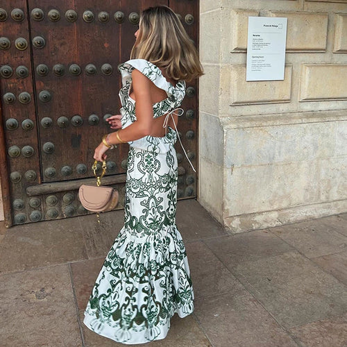 Antique Cotton Flowery Bohemian Dress – view 2