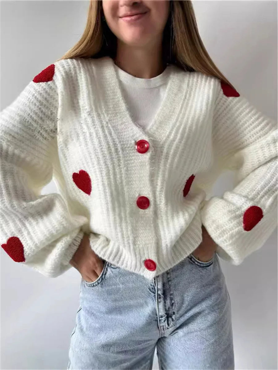 3D Heart Patchwork Valentine’s Day Sweater – view 4