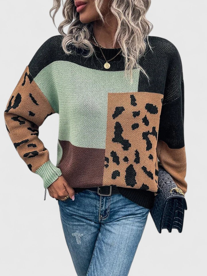 Teresina | Women's Cashmere Leopard Print Sweater