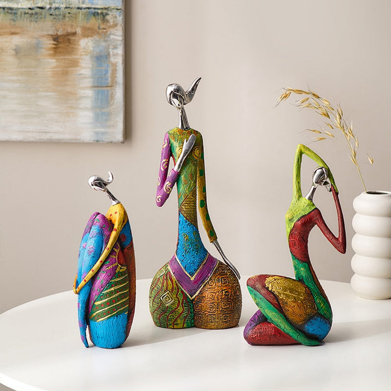 Abstract Colorful Women Sculptures