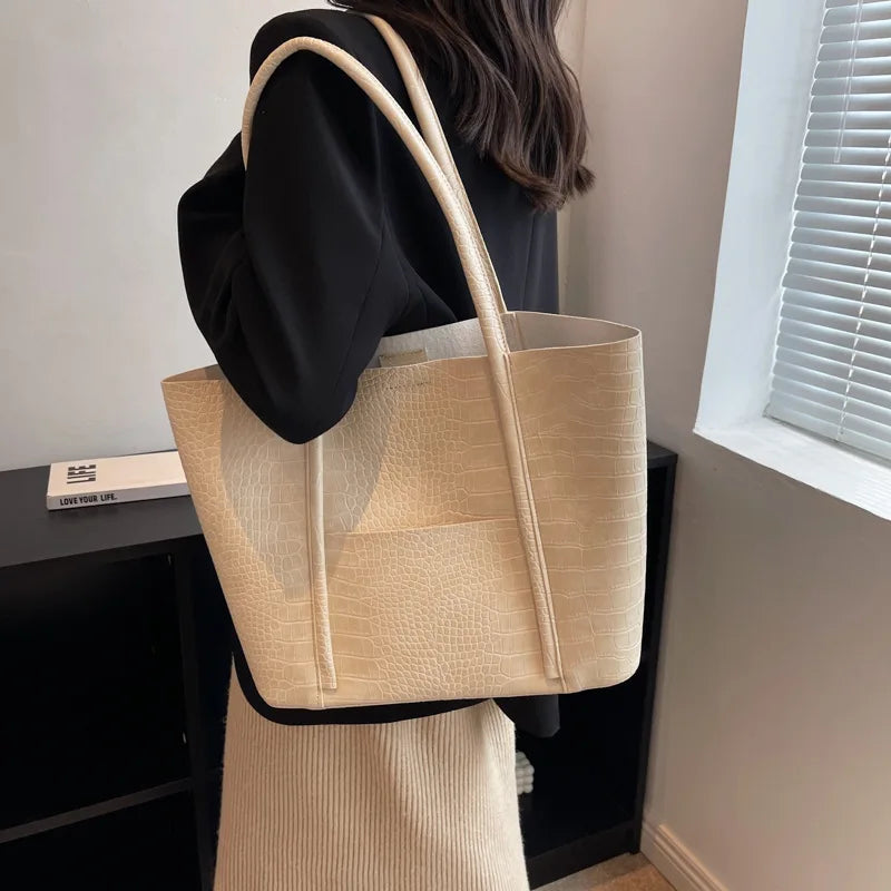 Betina - Croc Leather Shoulder Bag