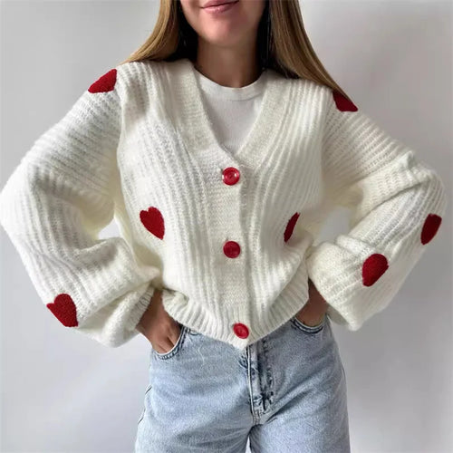 3D Heart Patchwork Valentine’s Day Sweater