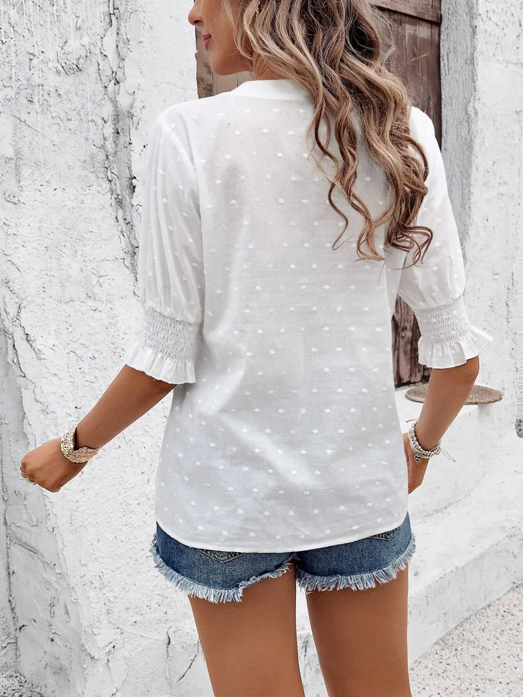 White Floral Embroidery Hollow Out Cotton Boho Blouse

Modified Title: Ivory Blossom Stitching Cutout Cotton Bohemian Top