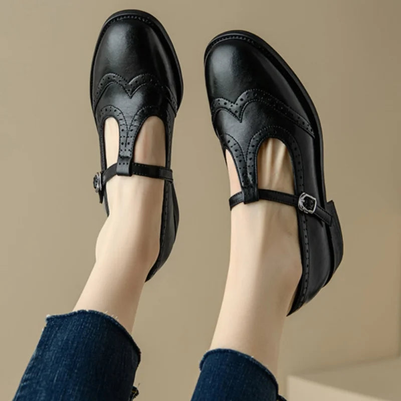T Strap Block Heel Mary Janes