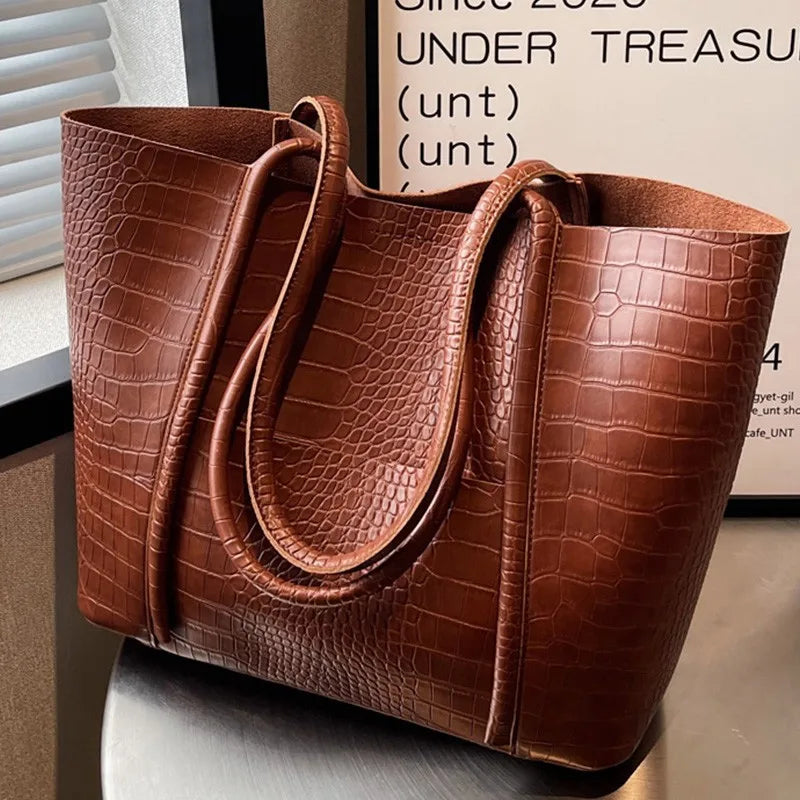 Betina - Croc Leather Shoulder Bag