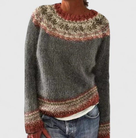 Elyvianne | Women's Fair Isle Crew Neck Sweater