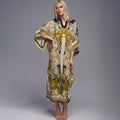 Patterned Flowy Kimono Bohemian Seaside Cover up