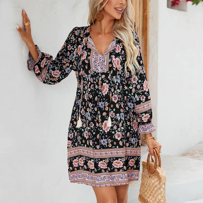 Sleeve Floral Bohemian Dress – view 2