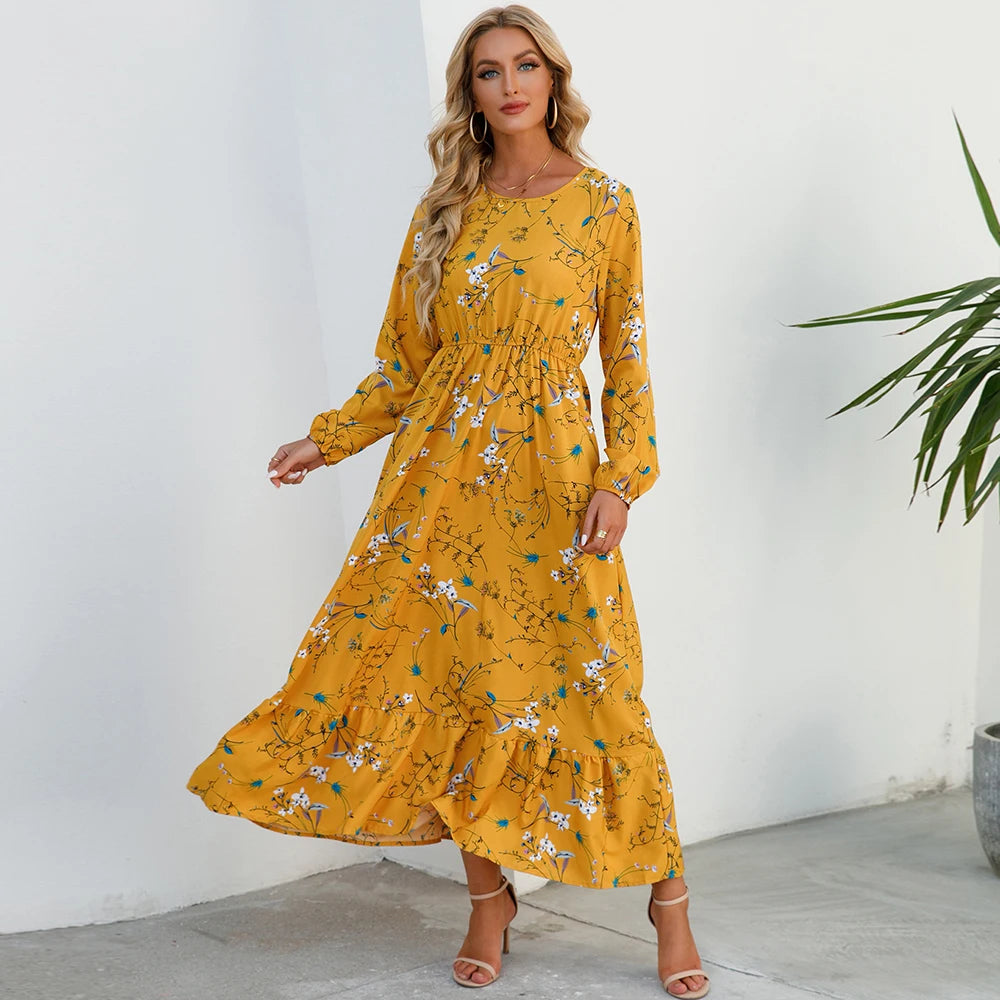 Free-spirited Women’s Chiffon Floral Maxi Dress