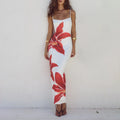 Cocktail Bodycon Flower Print Split Summer Streetwear Flower Dress