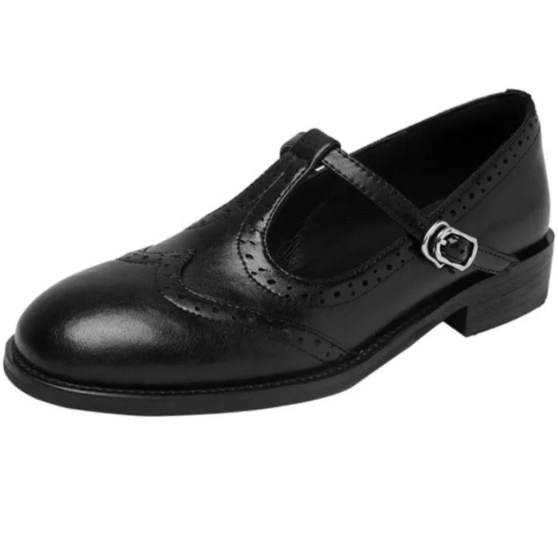 T Strap Block Heel Mary Janes