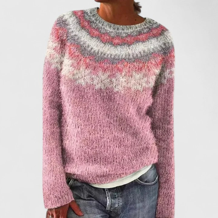 Elyvianne | Women's Fair Isle Crew Neck Sweater