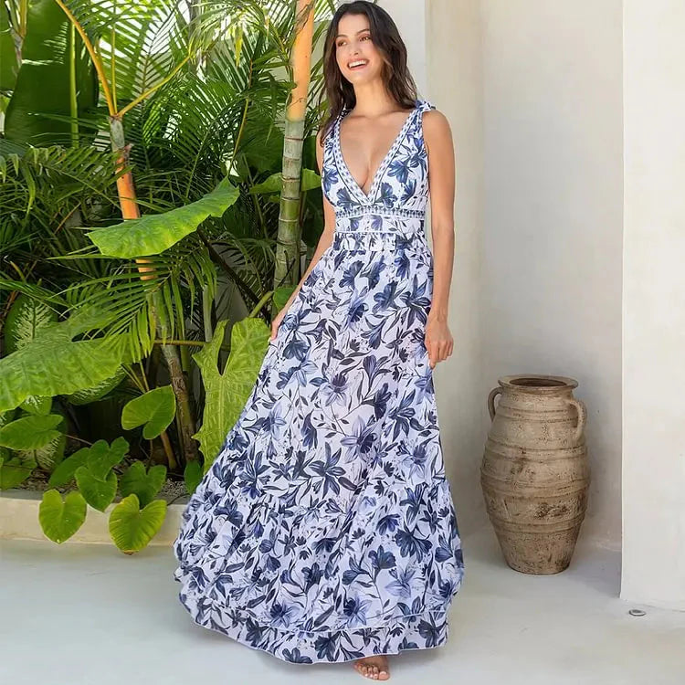 Vintage Printed Sarong Two Piece Set