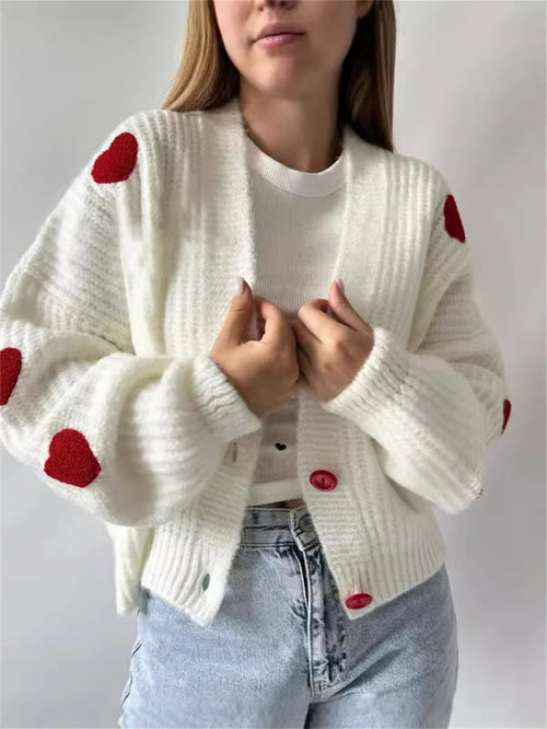 3D Heart Patchwork Valentine’s Day Sweater – view 2
