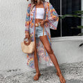 Vibrant Floral Stitching Boho Beach Cover-up Lace Bikini