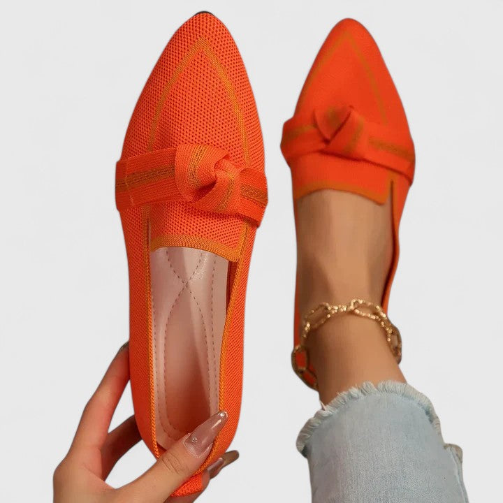 Contrast Trim Knit Pointed Toe Slip-On Loafer