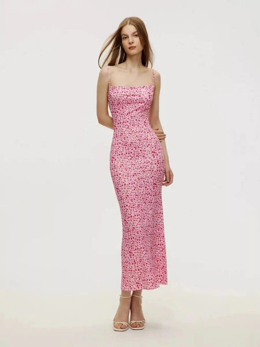 Attractive Backless Flattering Seaside Floral Dress