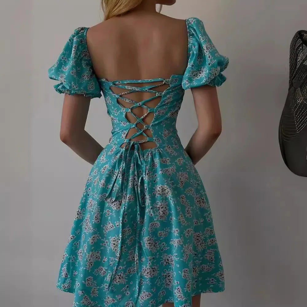 Seductive Blossom Pattern Envelop Blossom Dress