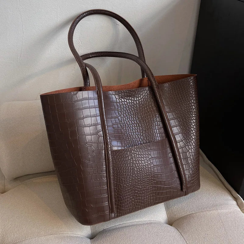 Betina - Croc Leather Shoulder Bag