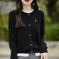 Stitched Small Bear Baggy Cashmere O-Neck Cardigan – view 4